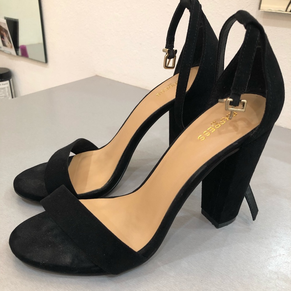 Black strappy heels